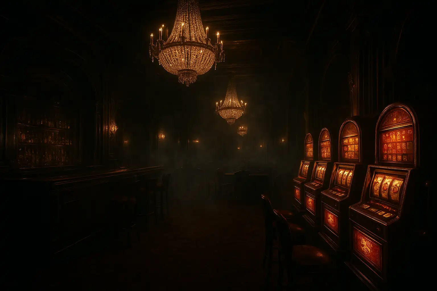 Mafia Casino — classic Chicago mob casino interior with slot machines and gold decor