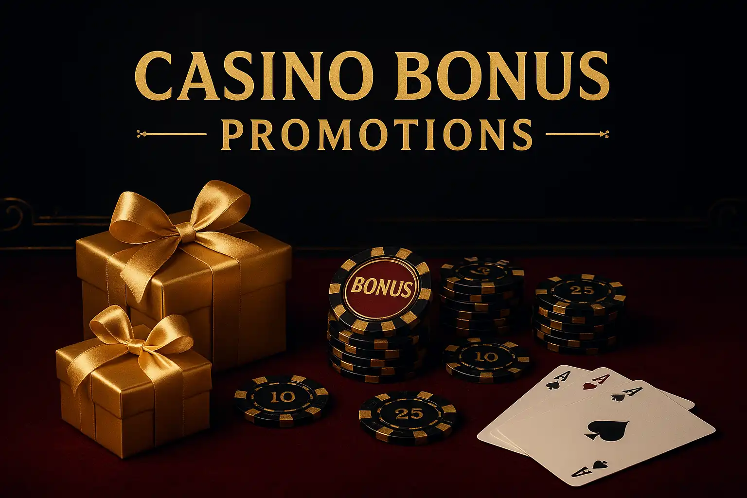 Casino bonus chips and gold coins representing Mafia Casino Canada promotions