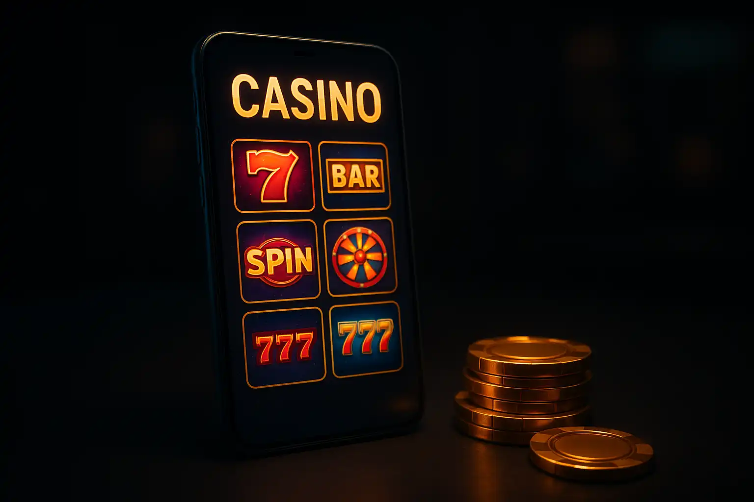 Smartphone displaying Mafia Casino mobile casino interface with slot games